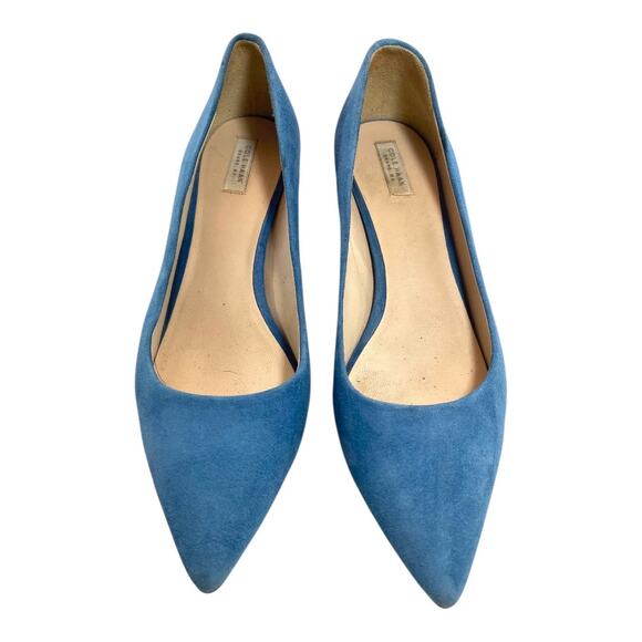 Cole Haan Womens Ava Size 8B Blue Suede Point Toe Dress Kitten Heels Pumps - Picture 3 of 8